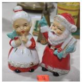 Vintage Mrs & Mr Claus Salt & Pepper Shakers