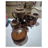 Vintage ethinic style brown clay Tea Set