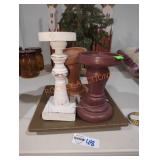 Three Wooden Candle Pillars