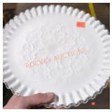 Fenton milk glass cake plate