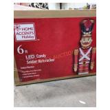 6ft LED Candy Soldier Nutcracker