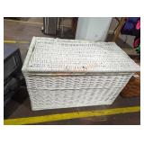 Vintage White Woven Storage Basket