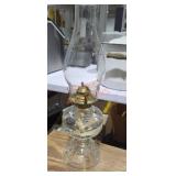 Clear Glass Pedestal Oil Lamp