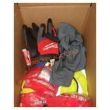 Box Lot Milwaukee Gloves, Safety Vest, N95