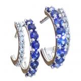 Stunning Sapphire & Diamond Huggie Hoop Earrings