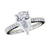 14k Gold 2.41 ct Pear Cut Lab Diamond Ring