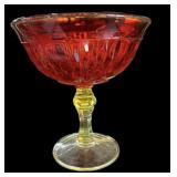 Amberina Pedestal Bowl