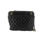 CHANEL Black Matlasse Chain Shoulder Bag