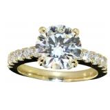 14k Gold 3.93 ct Round Lab Diamond Ring