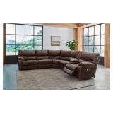 Family Circle 3-Piece Leather PWR REC Sectional