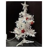 Mini White Lighted Christmas Tree