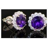 Natural 2.30 ct African Amethyst Stud Earrings