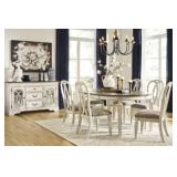 Ashley Realyn Dining Table & 6 Ribbon Chairs