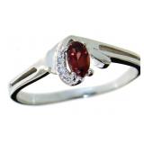 Natural Garnet & Diamond Dinner Ring