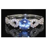 Gorgeous Tanzanite & White Topaz Designer Ring