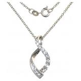 Elegant White Sapphire Bypass Necklace