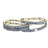 10kt Gold Elongated 2.00 ct Diamond Hoop Earrings