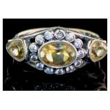 Genuine 1.44 ct Golden Citrine 3 Stone Ring