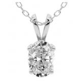 14kt Gold Oval 2.00 ct Lab Diamond Pendant