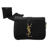 Yves Saint Laurent Black Logo Compact Wallet