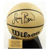 Autographed Larry Bird Gold NBA Basketball Display