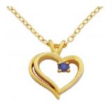 Genuine Sapphire Heart Pendant