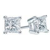 14kt Gold 3.01 ct Princess Cut Lab Diamond Earring