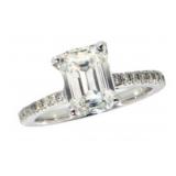 14k Gold 2.57 ct Emerald Cut Lab Diamond Ring