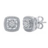 Cushion Cut Natural Diamond Stud Earrings