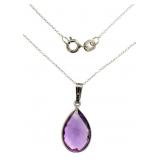 Natural Amethyst 6.05 ct Pear Cut Pendant