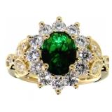 Oval 2.72 ct Emerald & VS Lab Diamond Ring