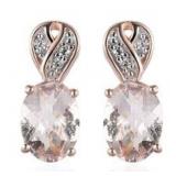 Oval 1.50 ct Natural Morganite Stud Earrings