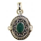 Natural Green Jade Locket Pendant