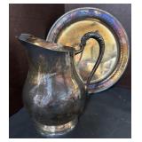 Silver Water Pitcher & Tray