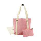 Bvlgari Logomania Canvas Tote Bag W/ Bag Pouch