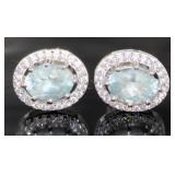 Natural Aquamarine Designer Earrings