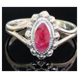 Marquise Cut Natural Ruby Solitaire Ring