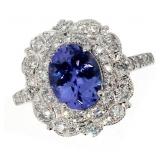 14k Gold 2.95 ct Tanzanite & Diamond Ring