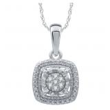 Cushion Cut Natural Diamond Necklace