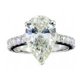 14k Gold 5.20 ct Pear Cut Lab Diamond Ring