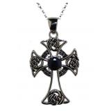 Quality Natural Sapphire Cross Necklace