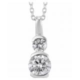 Brilliant 1.03 ct VS Lab Diamond 2 Stone Necklace