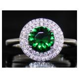 Brilliant 2.50 ct Emerald Halo Ring