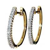 Brilliant 1/3 ct Natural Diamond Hoop Earrings