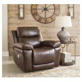 Ashley Edmar Leather Power Recliner W ADJ Headrest