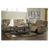 Ashley Tulen Mocha Reclining Sofa & Love Seat