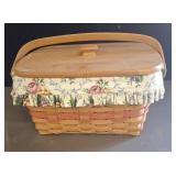 Double Lined Longaberger Basket 11 and a 1/2