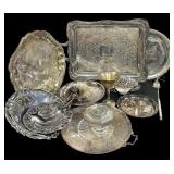 Lot Deal Silver Trays, Ring Boxes, Snuffer