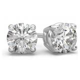 14kt Gold 3.05 ct Round Lab Diamond Stud Earrings