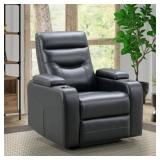 Clarkston Power Leather Recliner w/Adj Head Rest